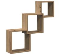 SYDE Estante Cubos Pared Madera Ingenieria Roble 68x15x68 cm | Montaje en Pared, Ahorra Espacio, Facil Limpieza, Salon o Dormitorio