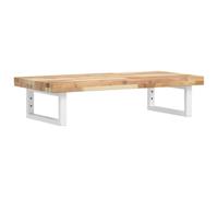 SYDE Estante de Lavabo de Pared Acero y Madera de Acacia | Montaje sin perforar, rectangular flotante, para toallas y cremas, uso versátil en baño