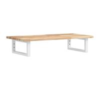 SYDE Estante de Lavabo de Pared Acero y Madera de Acacia | Rectangular Flotante, Almacenamiento para Baño, Montaje sin Perforar, Uso Versátil