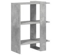 SYDE Estante de Libros 2 Niveles 52 x 25 x 71,5 cm Gris Concreto | Madera Elaborada, Acabado Suave, Independiente, Estilo Minimalista, Para Sala, Oficina o Biblioteca