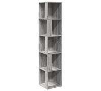 SYDE Estantería Rinconera Gris Sonoma Madera 33x33x164,5 cm | 5 Compartimentos, Resistente a Humedad, Fácil Limpieza, Fijación a Pared Incluida