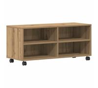 SYDE Gabinete de TV 90 x 35 x 40.5 cm Marrón Madera de ingeniería | Estantes y compartimentos, diseño bajo, fácil ensamblaje, estilo minimalista para sala de estar