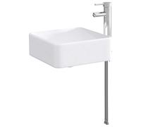 SYDE Lavabo de Baño con Grifo y Desagüe Cromado 36,5 x 36,5 x 13 cm | Metal Resistente al Calor, Drenaje Rápido, Diseño Minimalista, Fácil Limpieza