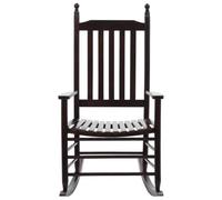 SYDE Mecedora de Madera Maciza Marrón para Exterior | Estilo Vintage, Resistente a la Intemperie, Soporta 110 kg, Fácil Montaje