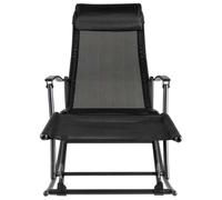SYDE Mecedora Plegable de Acero y Textilene Negro | 2 Posiciones Ajustables, Soporta 110 kg, Ideal para Patio, Terraza, Playa y Camping