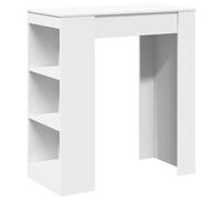 SYDE Mesa Alta con Estantes Madera Ingeniería Blanca 95x47x103,5 cm | 3 Compartimentos, Resistente a Humedad, Fácil Limpieza, Uso en Cocina, Salón o Comedor