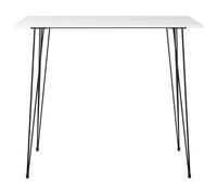 SYDE Mesa Alta de Cocina Blanca 120x60x105 cm | Superficie MDF, Patas Metalicas, Facil Limpieza, Montaje Sencillo, Ideal Comedor