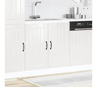 SYDE Mueble Bajo Fregadero Lucca Blanco Alto Brillo | Madera de Ingeniería, Puertas Prácticas, Patas Ajustables, Fácil Limpieza