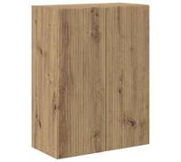 SYDE Mueble de TV Montado en la Pared 59,5 x 31 x 80 cm | Madera Resistente, Puertas 90 Grados, Almacenamiento Amplio, Fácil Montaje, Estilo Minimalista