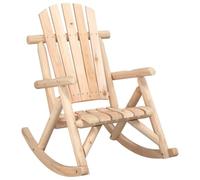 SYDE Silla Mecedora de Jardín Madera Maciza Abeto 69x96x101 cm | Asiento Anatómico Curvo, Respaldo Adirondack, Reposabrazos, Capacidad 110 kg