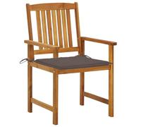 SYDE Sillas de Jardín con Cojines, 4 Unidades, Madera Maciza de Acacia | Rústicas para Terraza, Máximo 110 kg por Asiento, Cojines con Cuerdas de Fijación