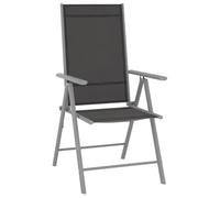 SYDE Sillas de Jardín Plegables 2 Unidades Textilene Negro | Aluminio Resistente, Respaldo Reclinable 7 Posiciones, Ligero para Camping y Playa