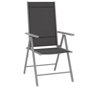 SYDE Sillas de Jardín Plegables 6 Unidades Textilene Negro | Aluminio Resistente, Respaldo Reclinable 7 Posiciones, Ligero para Camping y Playa