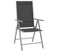 SYDE Sillas Plegables Jardín 4 Unidades Textilene Negro | Aluminio Resistente, Respaldo Reclinable 7 Posiciones, Ligero para Camping y Playa
