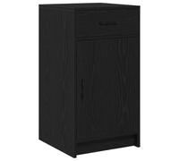 SYDE Vitrina Roble Negro 40 x 40.5 x 75 cm Madera de ingeniería | Con cajones y estantes, diseño independiente, manijas tipo barra, kit de anclaje incluido, para sala de estar