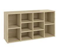 SYDE Zapatero Contrachapado Roble 10 Estantes 103x30x55 cm | Armario TV Multiusos, Superficie Resistente, Fácil Limpieza, Organizador para Entrada