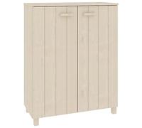 SYDE Zapatero HAMAR Madera Pino Maciza Marrón Miel 85x40x108 cm | 3 Estantes Tras Puertas, Estructura Robusta, Libre de Polvo, Fijación a Pared Incluida