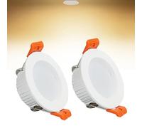 Syibelters Focos LED empotrables de techo de 3 W, luz blanca cálida de 3000 K, luz de panel ultra delgada, corte Φ50-55 mm, AC110-240 V, luces descendentes redondas para sala de estar, oficina