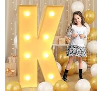 Syibelters Letra K gigante con luz LED de 120 cm, letrero iluminado de marquesina de mosaico, lámparas LED para el día de San Valentín, cumpleaños, Navidad, Año Nuevo