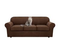 SYLC Funda De Sofá Ektorp Cojines De Asiento Y Respaldo Stretch Jacquard, Sofá De Cubiertas Antideslizante Sofá Protector (Brown,L Sof 3 L Seats)