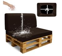 SYLC Impermeable Funda De Cojines Palets Exterior Jardin, Elástico Terciopelo Fundas para Palés, Protectores De Muebles Madera Sofa Terraza Lavable (Dark Cafe,2 PCS(1 Seat+1 Back))
