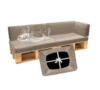 SYLC Impermeable Funda De Cojines Palets Exterior Jardin, Elástico Terciopelo Fundas para Palés, Protectores De Muebles Madera Sofa Terraza Lavable (Taupe,5 PCS(2 Seats+3 Backs))