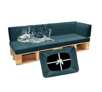 SYLC Impermeable Funda De Cojines Palets Exterior Jardin, Elástico Terciopelo Fundas para Palés, Protectores De Muebles Madera Sofa Terraza Lavable (Blue,5 PCS(2 Seats+3 Backs))