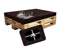 SYLC Impermeable Funda De Cojines Palets Exterior Jardin, Elástico Terciopelo Fundas para Palés, Protectores De Muebles Madera Sofa Terraza Lavable (Red Cafe,Seat 120×80×15cm)