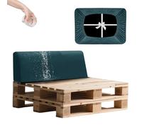 SYLC Impermeable Funda De Cojines Palets Exterior Jardin, Elástico Terciopelo Fundas para Palés, Protectores De Muebles Madera Sofa Terraza Lavable (Blue,Back 120×40×10/20cm)