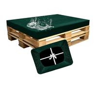 SYLC Impermeable Funda De Cojines Palets Exterior Jardin, Elástico Terciopelo Fundas para Palés, Protectores De Muebles Madera Sofa Terraza Lavable (Green,Seat 120×80×15cm)