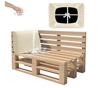 SYLC Impermeable Funda De Cojines Palets Exterior Jardin, Elástico Terciopelo Fundas para Palés, Protectores De Muebles Madera Sofa Terraza Lavable (Beige,Cornerback 60×40×10/20cm)