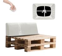 SYLC Impermeable Funda De Cojines Palets Exterior Jardin, Elástico Terciopelo Fundas para Palés, Protectores De Muebles Madera Sofa Terraza Lavable (Ivory,Back 120×40×10/20cm)