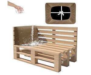 SYLC Impermeable Funda De Cojines Palets Exterior Jardin, Elástico Terciopelo Fundas para Palés, Protectores De Muebles Madera Sofa Terraza Lavable (Camel,Cornerback 60×40×10/20cm)