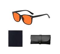 Sylkeov Gafas Luz Azul Anti, Gafas Bloqueadoras de Luz Azul para Ordenador y Gaming, Protección Ocular para Reducir Fatiga Visual, Lentes Naranjas con Estuche, Ideal para Hombres y Mujeres