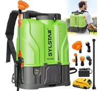SYLSTAR Pulverizador Electrico 12L, 7Bar Potente Sulfatadora Bateria Compatible con DeWalt 18V, 5 Boquillas Pulverizador Bateria con Fuerza de Pulverización Ajustable (con Cargador)