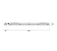 Sylvania Luminaria LED con difusor RESISTO, gris, 120 cm, 34 W, 840, IP66