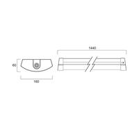 Sylvania plafón LED Deltawing, 144 cm, IP44, 840