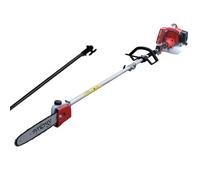 Synergy Podadora de Altura Gasolina 65cc 4,9CV con espada 25cm, arranque Easy Cut, transmisión reforzada, cinturón y accesorios incluidos + 1 alargo. Motosierra telescópica de pértiga.