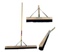 SYNX TOOLS Barredora de Sala 100 cm Crin de Caballo - Escoba Blanda para Baldosa y Hormigón - Limpieza de Habitaciones con Tallo de Acero Aleado de 160 cm