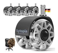 Sytopia Juego de 5 Ruedas para Sillas de Oficina 11 x 22 mm - Grandes Ruedas de Goma para Alfombras, Pisos Duros, Parquet - Perfectas para Sillas (Gris)