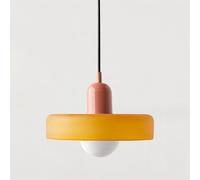 SYUFRE Lámpara colgante de mediados de siglo Lámpara colgante de techo colorida con pantalla de vidrio Iluminación colgante vintage Lámparas colgantes de hierro y vidrio for dormitorio, sala de estar,
