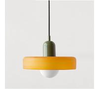 SYUFRE Lámpara colgante de mediados de siglo Lámpara colgante de techo colorida con pantalla de vidrio Iluminación colgante vintage Lámparas colgantes de hierro y vidrio for dormitorio, sala de estar,