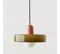 SYUFRE Lámpara colgante de mediados de siglo Lámpara colgante de techo colorida con pantalla de vidrio Iluminación colgante vintage Lámparas colgantes de hierro y vidrio for dormitorio, sala de estar,