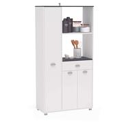 SZ Suarez Asfeld Buffet Cocina en Color Blanco con 2 armarios y 1 Cajon para Ampliar el almacenaje 180x90x40 cm