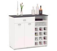 SZ Suarez Buffet Asfeld botellero 2 Puertas 1 cajón Blanco Cocina Mueble Moderno almacenaje 101x90x40 cm