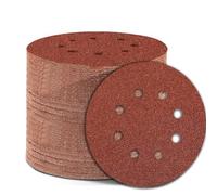 Szarint Papel de lija de grano 120 de 5 pulgadas, discos de lija de 8 agujeros, adhesivo de grano medio para lijadora orbital aleatoria, 150 unidades