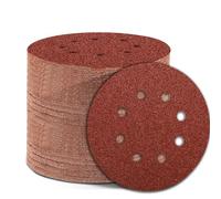 Szarint Papel de lija de grano 180 de 5 pulgadas, discos de lija de 8 agujeros, adhesivo de grano medio para lijadora orbital aleatoria, 150 unidades