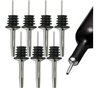SZCXDKJ 7 vertedores de velocidad de botella, dispensador de botellas de acero inoxidable para licores de vino, alcohol, aceite de oliva, botellas de jarabe con tapón de goma