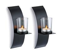 Sziqiqi Candelabro De Pared del Estilo Retro, Candelabro Creativo De La Vela del Hierro, Decoración De La Pared del Jardín Casero, Candelero, Negro