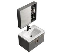 SZKTHD Mueble De Baño con Lavabo Y Espejo Integrados con Puerta De Armario Mueble De Baño con Espejo De Pared para Colgar sobre El Inodoro para Muebles De Baño Y Espejo.(71x47x60cm)